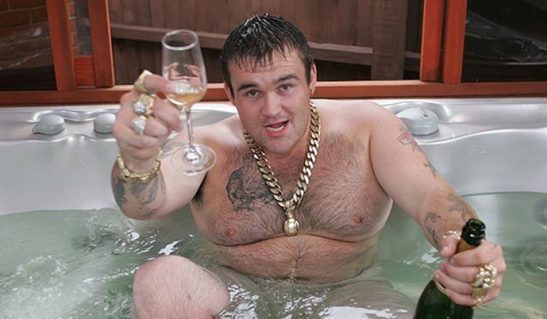 Michael Carroll in bath