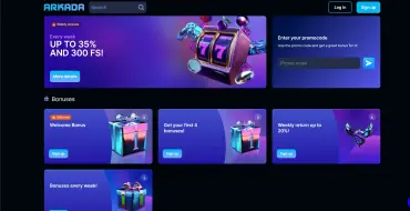 50% up to 150 € on your first deposit at Arkada: Arkada Online Casino