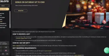50% up to €500 every Saturday at 1xSlots: Weekly bonuses at 1xSlots