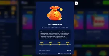 Reload bonus up to € 400 weekly at FUGU: Fugu Online Casino