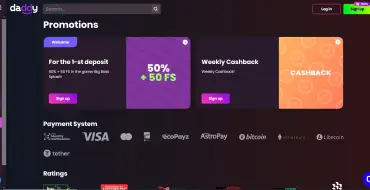 Up to 300€ and 800 free spins for new players at Daddy: Daddy Online Casino