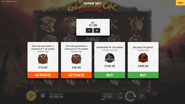 Paid feature activation in Gladiator Legends Gladiator Legends