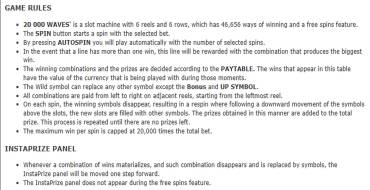 20 000 Waves: Rules