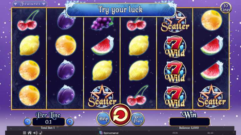 The slot is about fruits in Fruits On Ice Collection 10 Lines Fruits On Ice Collection 10 Lines