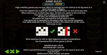 5 Lions Dance: Rules