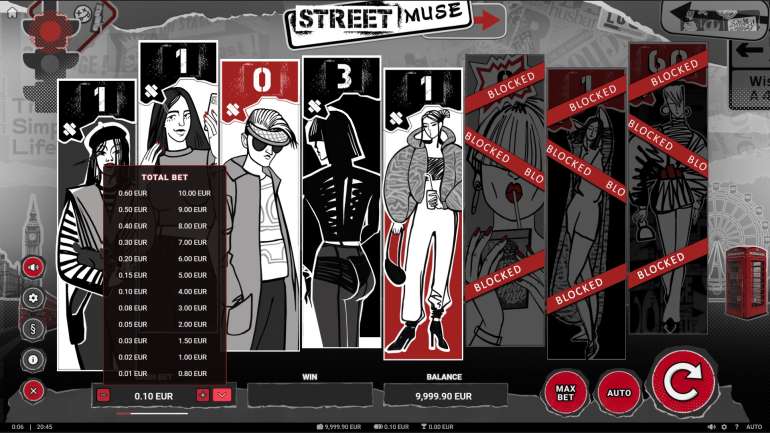 Bet selection in Street Muse Street Muse