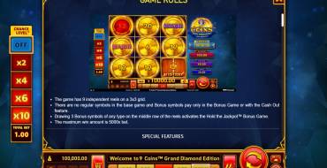 9 Coins Grand Diamond Edition: Rules