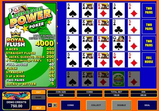 Aces and Faces Power Poker online
