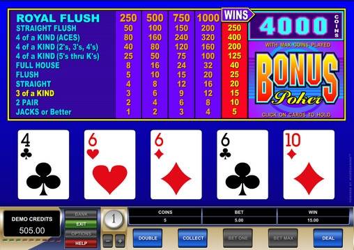 Bonus Poker online