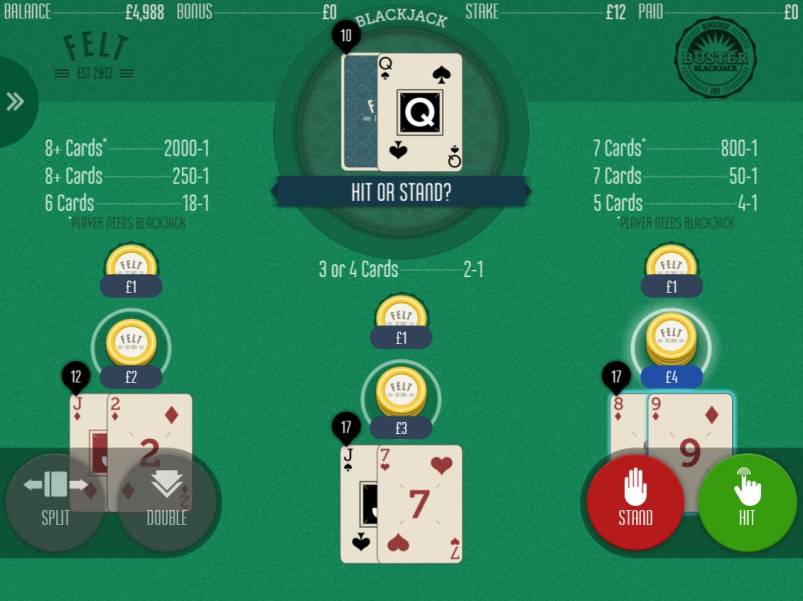 Buster Blackjack online