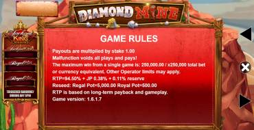 Diamond Mine Megaways Jackpot King: Rules