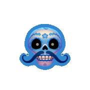 Esqueleto Explosivo 3: A skull with a mustache