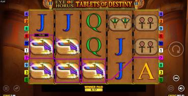 Eye of Horus Tablets of Destiny: Winnings