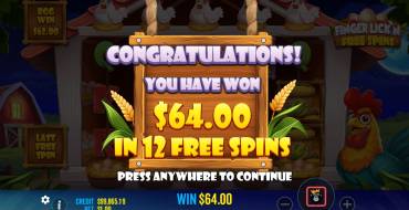 Finger Lick’n Free Spins: Winnings