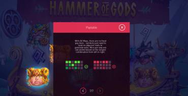 Hammer of Gods: Payout table