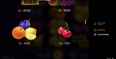 Hot Coins Hold and Win: Payout table