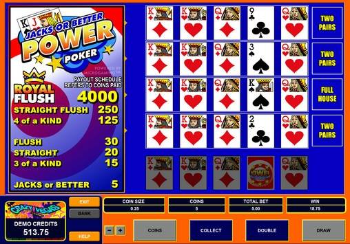 Jacks or Better Power Poker online