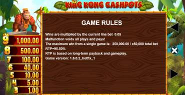 King Kong Cashpots: Rules