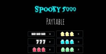Spooky 5000: Paytable