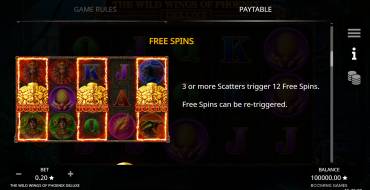 The Wild Wings of Phoenix Deluxe: Free spins and/or respins