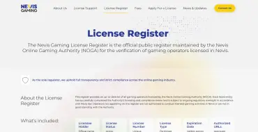 Nevis Online Gaming Authority: Licenses